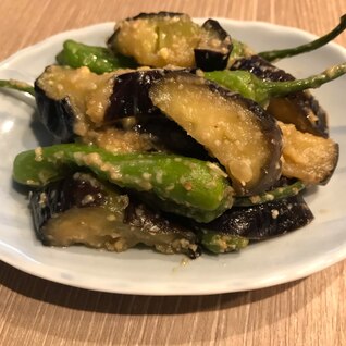 茄子とししとうの味噌炒め